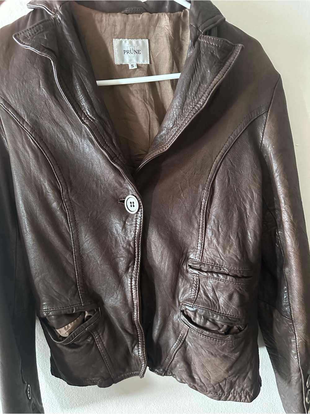 Vintage PRÜNE Argentinian Leather Jacket | Brown | Size S